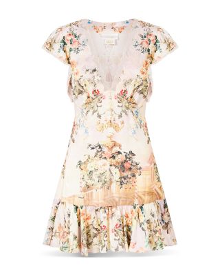 Ruffle Sleeve Short Dress