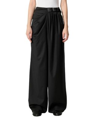  Double-Buckle High-Waist Pants