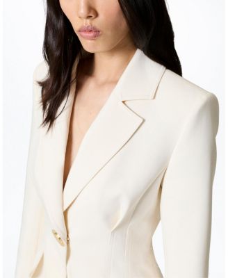 Gold Accent Padded Shoulder Jacket