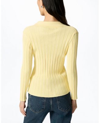 Floral Embellished Ribbed V-Neck Sweater