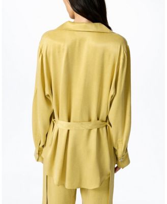  Belted Shirt with Statement Buttons