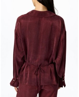 Logo Buckle Wrap Blouse