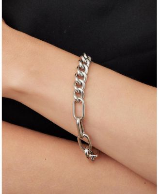 Sterling Silver Curb Clip Link Connector Clasp Bracelet