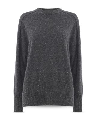 Cashmere Fleck Seam Neck Knit Sweater