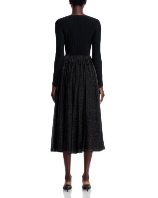 The Angelique Mixed Media Midi Dress