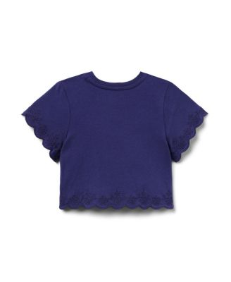 Girls' Embroidered Eyelet Trim Top - Baby, Little Kid, Big Kid
