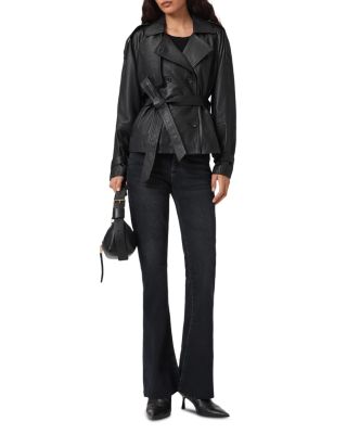 Maisie High Rise Flare Leg Jeans in Blue Black