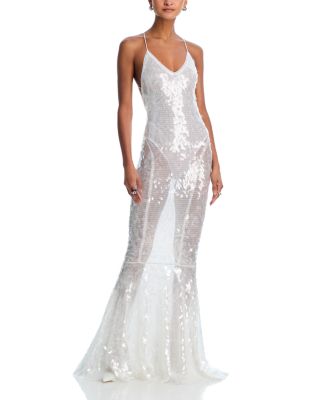Low Back Fara Slip Fishtail Gown