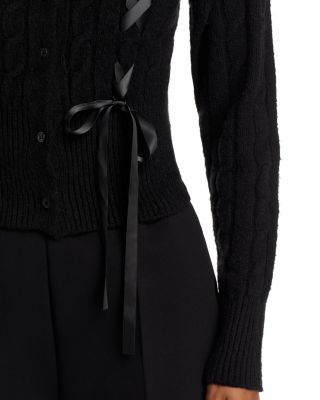 Saidee Cable Ribbon Ties Cardigan