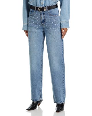 Taylor Embellished Straight Jeans in Forever Blue
