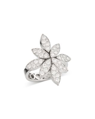 18K White Gold Ghirlanda Diamond Flower Cluster Ring