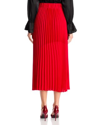 Pleated Mixed Media Skirt