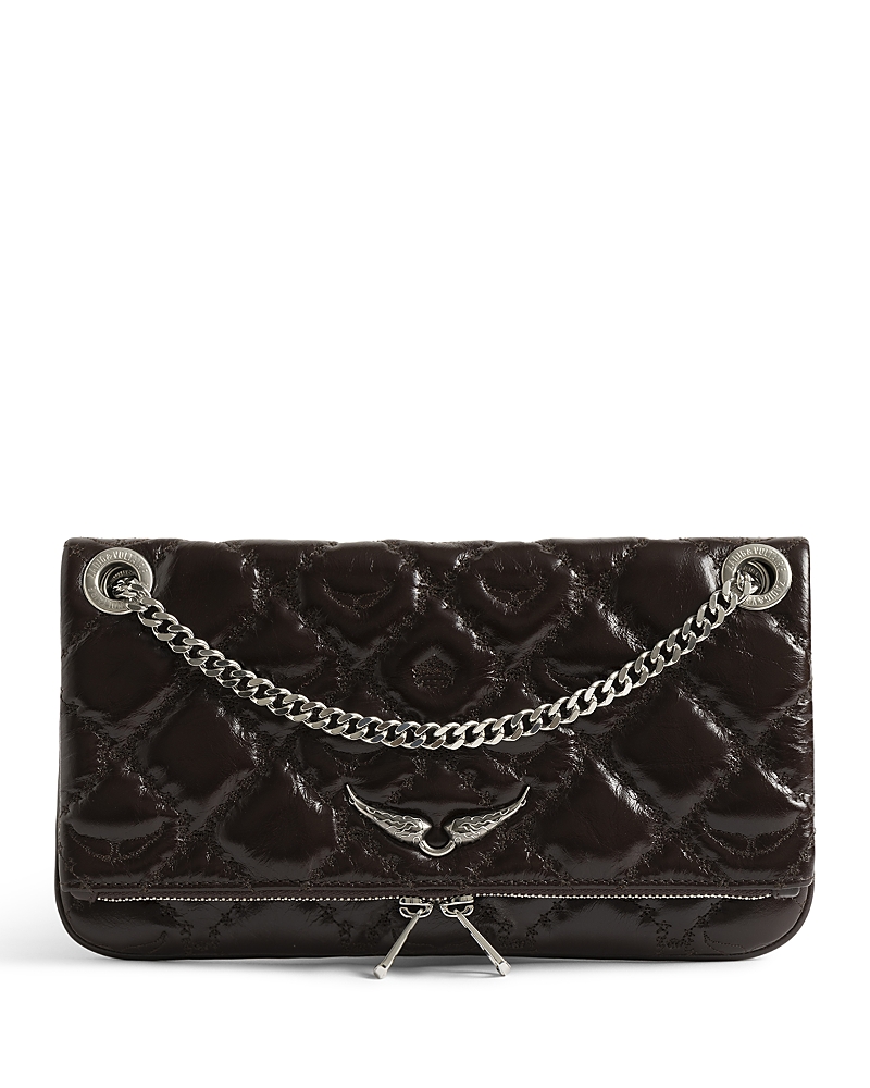 Zadig & Voltaire Rock Ii Vintage Effect Leather Monogram Clutch