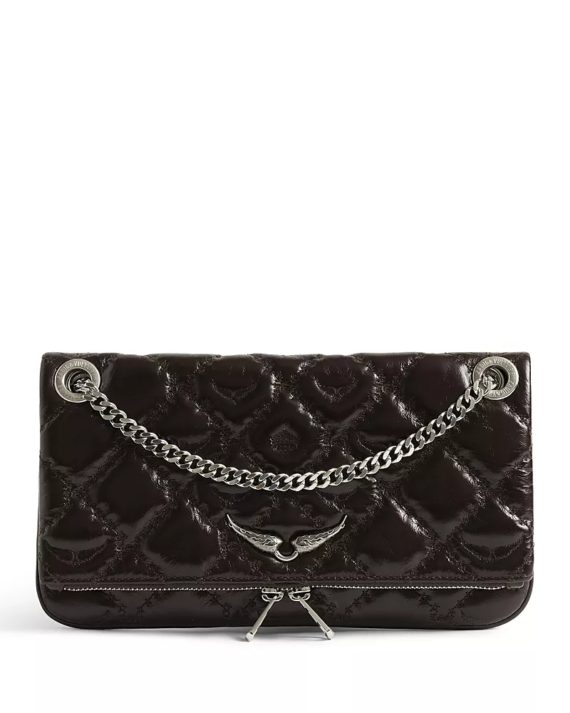 Zadig & Voltaire Rock Ii Vintage Effect Leather Monogram Clutch