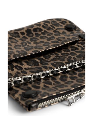 Rock Nano Metallic Leopard Print Leather Clutch