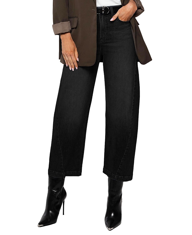 Rudes Denim Mid Rise Gail Barrel Jeans in Black