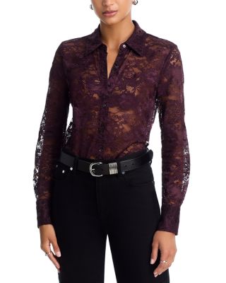 Maia Lace Button Down Blouse