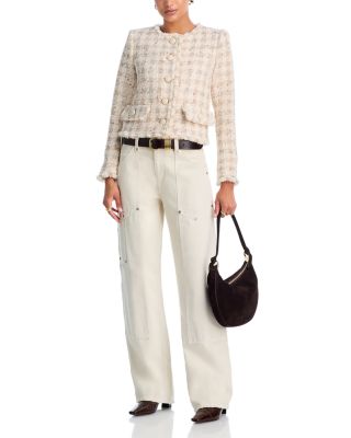 Zell Plaid Collarless Jacket