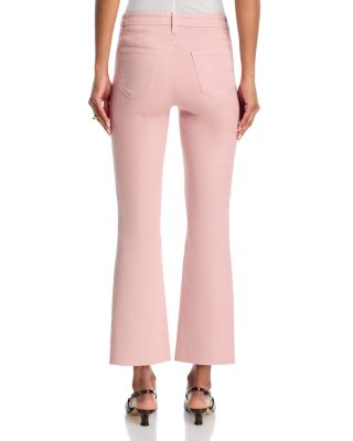 Kendra High Rise Cropped Flared Jeans in Pale Rose