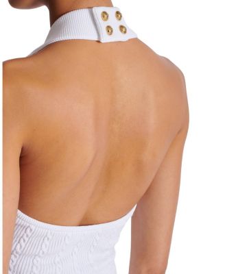  Cable Knit Halterneck Top