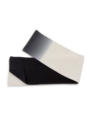 Vail Two Tone Dip Dye Rib Knit Merino Wool Scarf