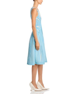 Strech Denim Midi Baloon Dress