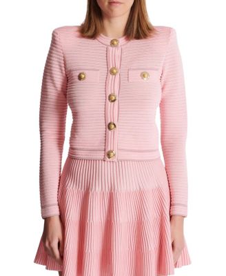  Long Sleeved Textured Knit Cardigan