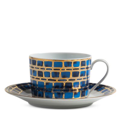 Tea Cup and Saucer Jade Blue