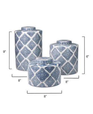 Oran Ceramic Decorative Canisters, Set of 2