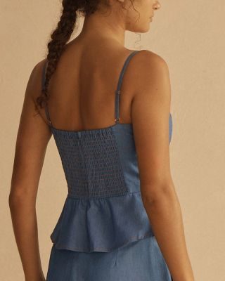 CAMBRICO&nbsp;Stitch Detail Peplum Top