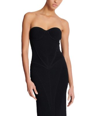  Long Strapless Knit Dress