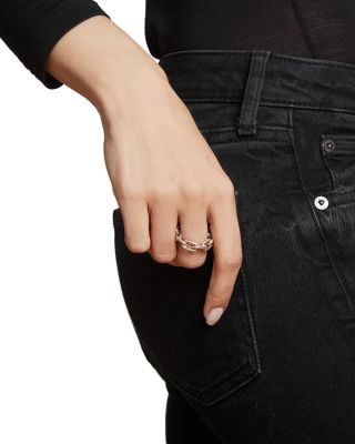 18K Rose Gold Saxon Diamond Chain Link Ring