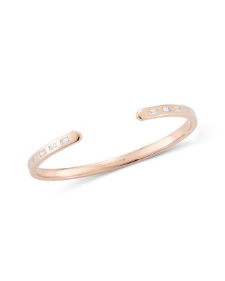 18K Rose Gold Ottoline Diamond Baguette Cuff Bracelet