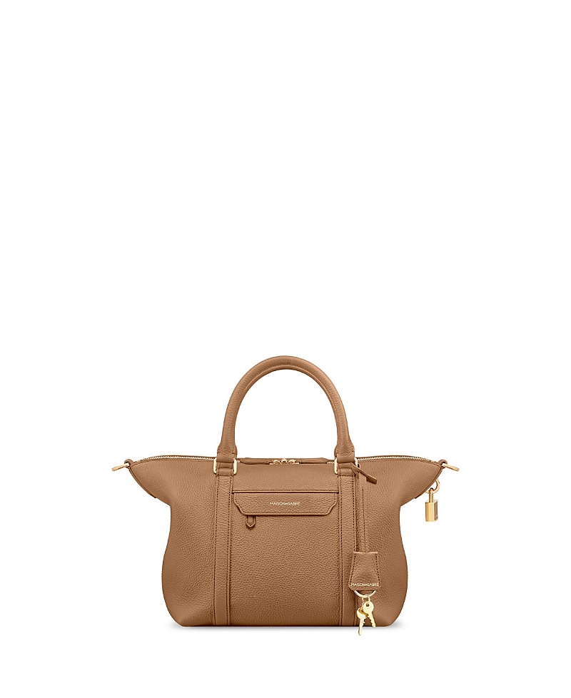 Maison De Sabre Small Leather Weekender Bag In Brown