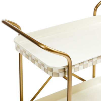 Mocha Check 2 Tier Kitchen Cart