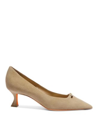  Women's Suede Mid-Heel Pump