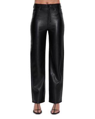 Cassie Super High Rise Faux Leather Jeans in Onyx