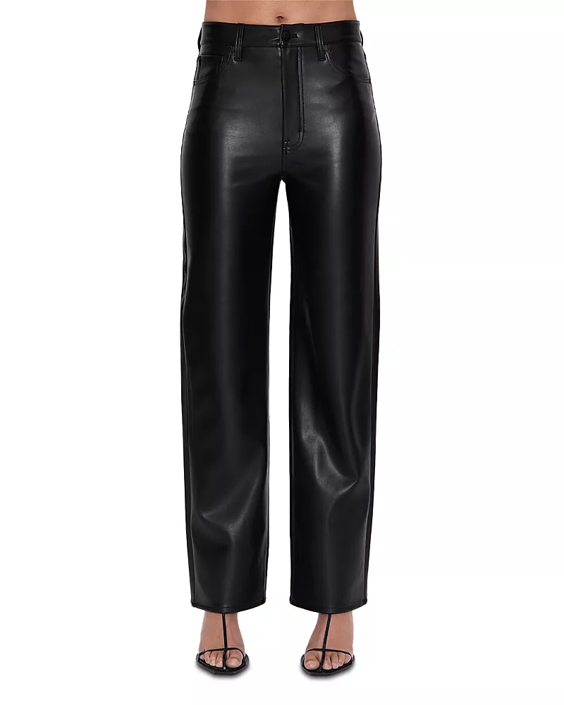Pistola Cassie Super High Rise Faux Leather Jeans in Onyx