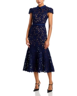 Guipure Lace Midi Dress
