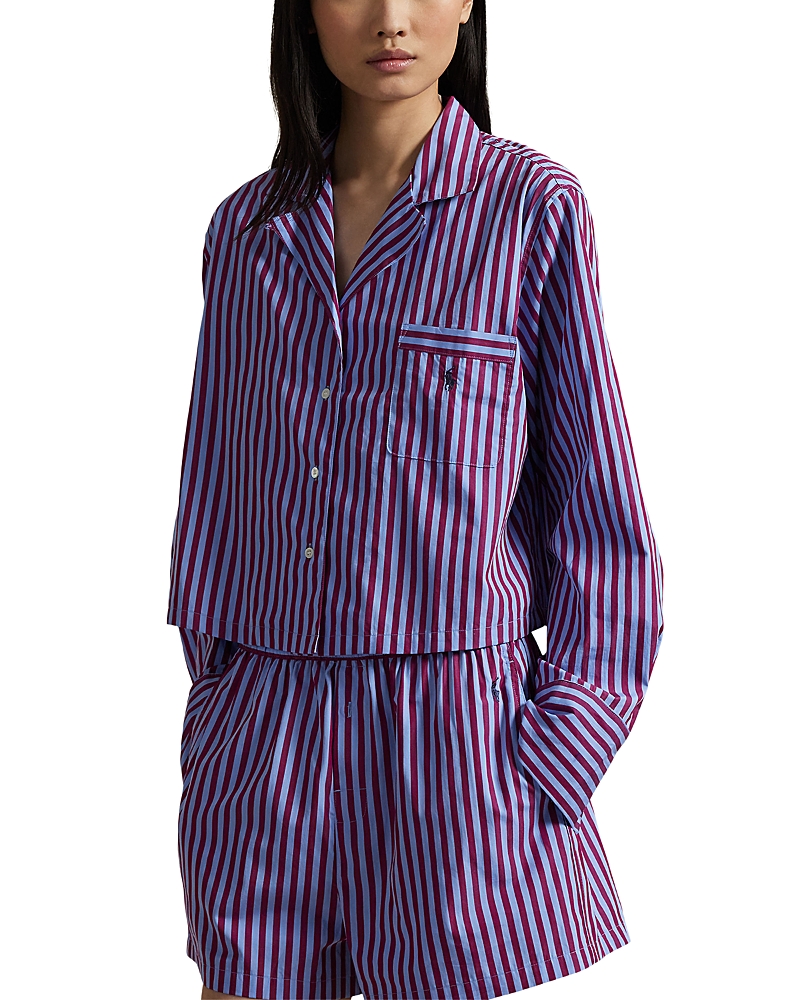 Polo Ralph Lauren Cropped Shirt & Boxer Sleep Set In Multi