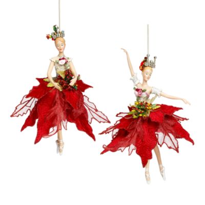 Red Ballerina Ornaments, Set of 2