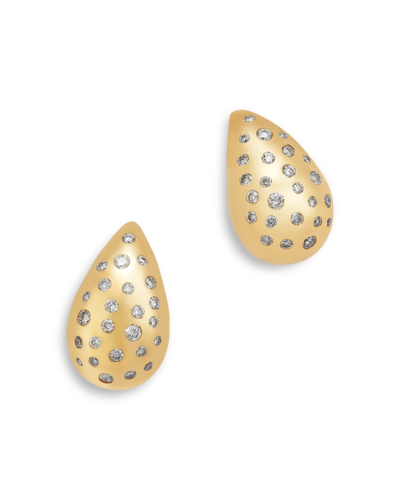 Bloomingdale's Fine Collection Puffy Diamond Earrings In 14k Yellow Gold, 0.33 Tcw