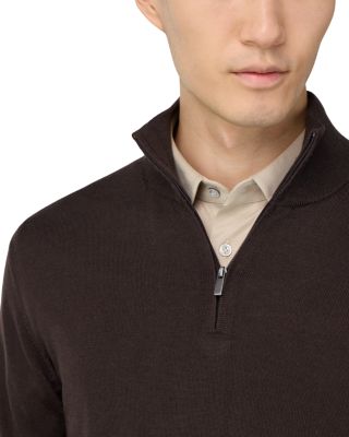 Extra Fine Merino Wool Half Zip Sweater 