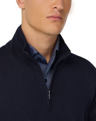 Extra Fine Merino Wool Half Zip Sweater 