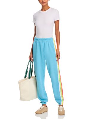 Rainbow-Stripe Sweatpants in Magenta/Orange/Yellow