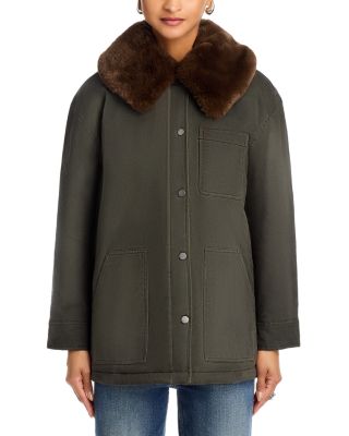 Tessuto Faux Fur Collar Jacket
