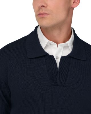 Knitted Merino Wool Polo Shirt
