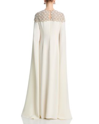 Long Sleeved Embellished Silk Blend Dress