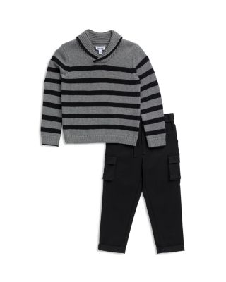 Boys' Roll Neck Striped Sweater & Cargo Pants Set - Little Kid