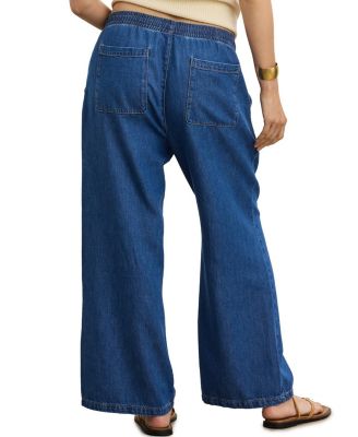  The Drapey Denim Wide Leg Pant in True Indigo